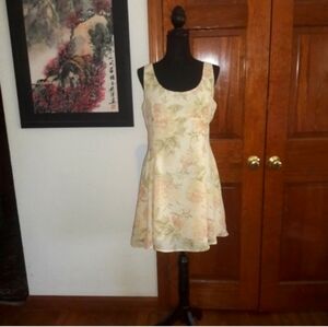 90s Vintage Floral Mini Summer Dress Romantic Coquette French Spring Size XS